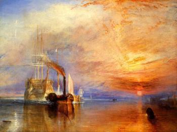 Joseph Mallord William Turner : The Fighting 'Temeraire,tugged to her last Berth to be broken up